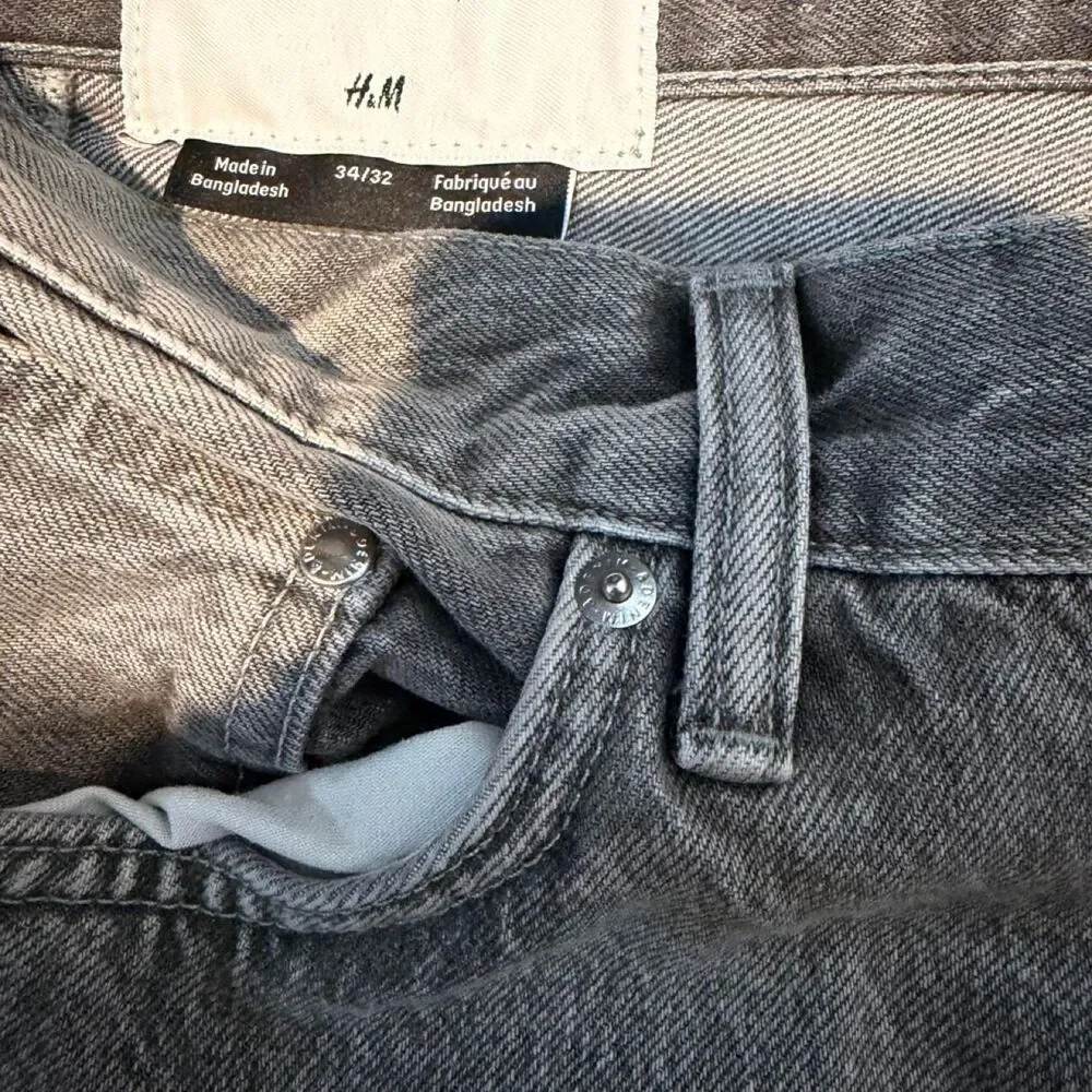 H-m Men's Grey and Brown Jeans